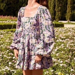 Agua by Agua Bendita Lilac Floral Mini Dress